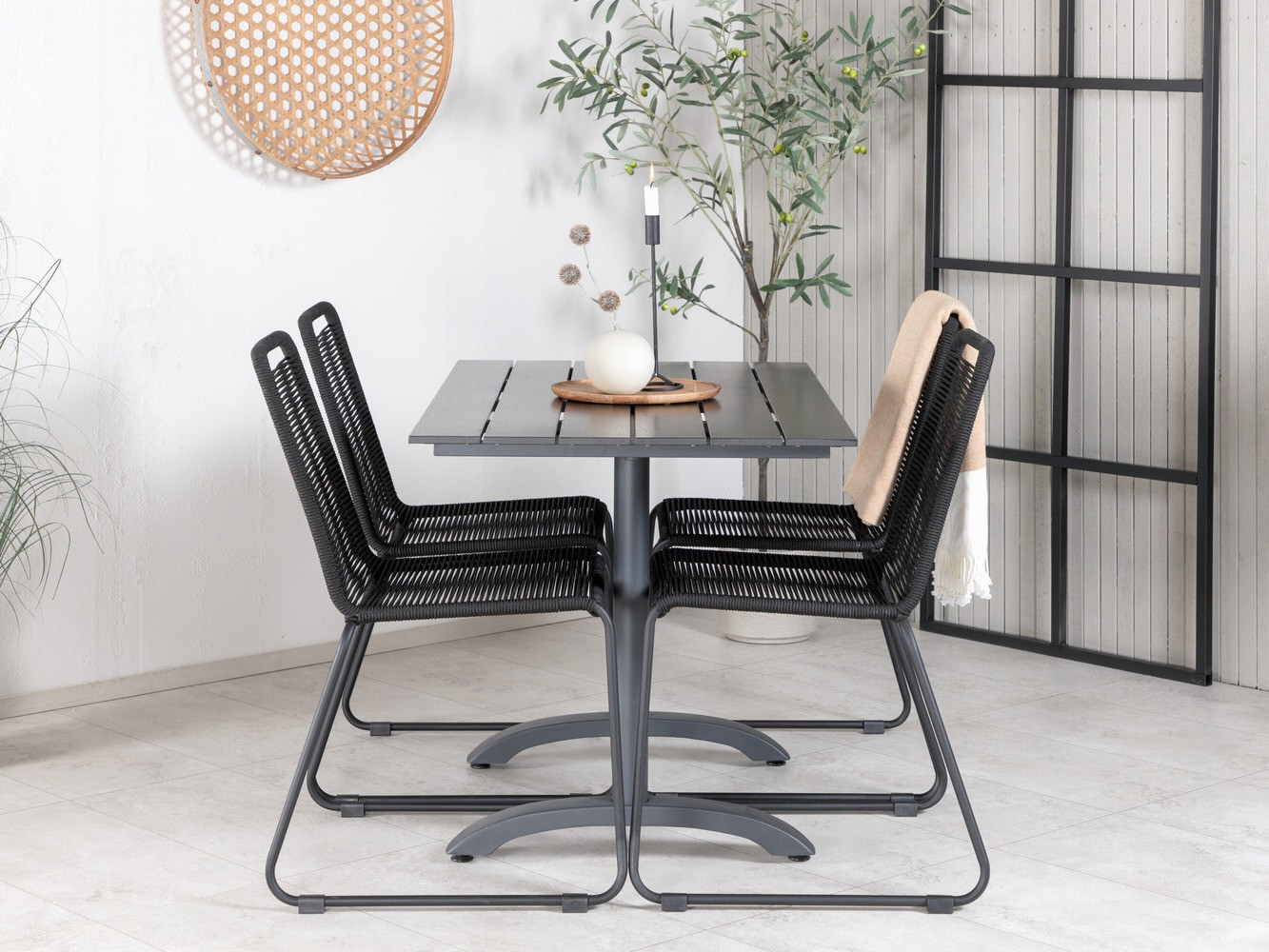 Conjunto de mesa y sillas Dallas 2196 (Negro)