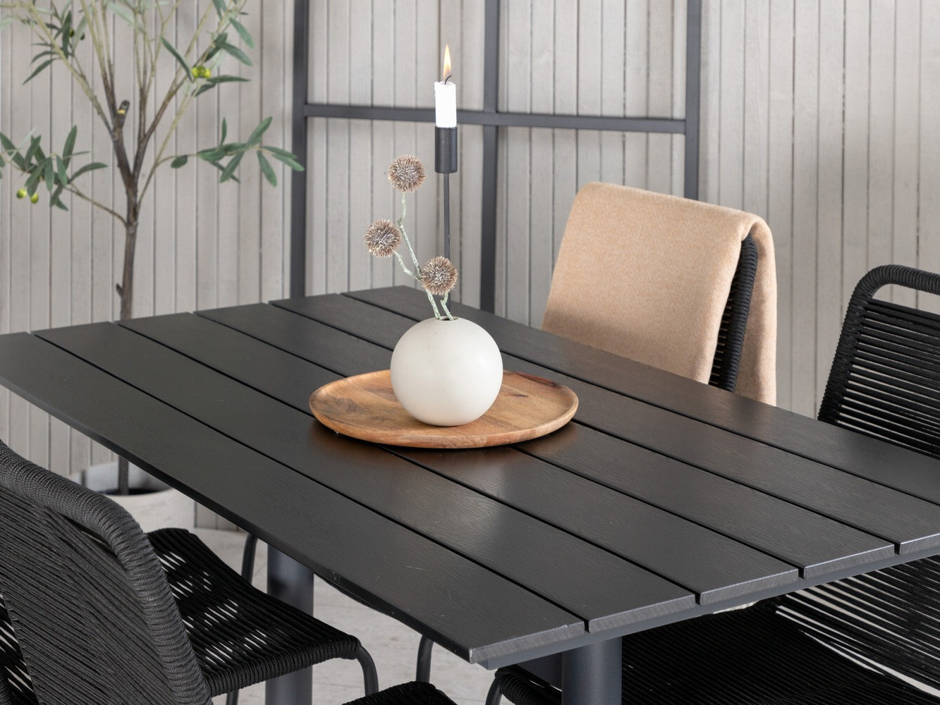 Conjunto de mesa y sillas Dallas 2196 (Negro)