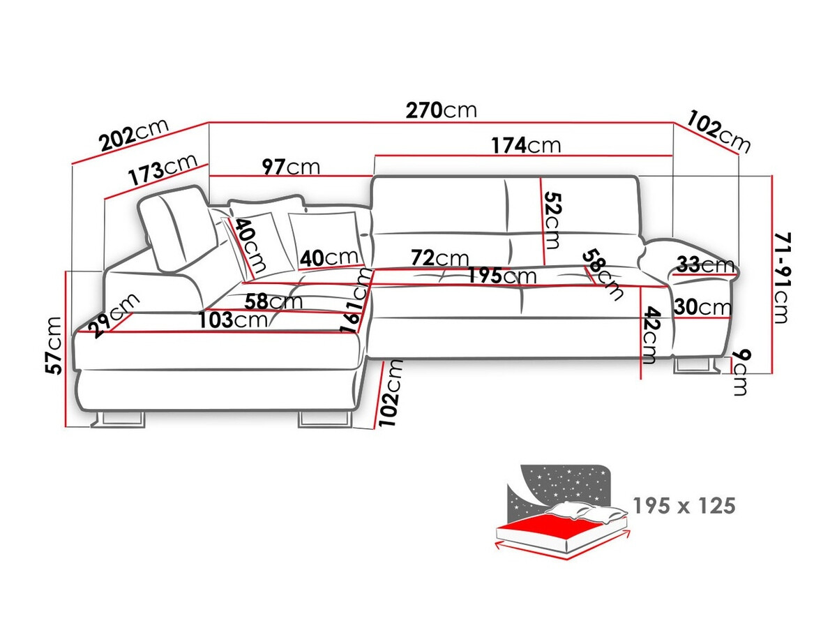 Sofá rinconero Comfivo 290 (Abriamo 04)