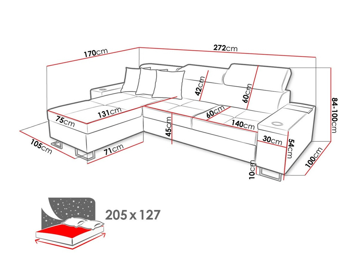Sofá rinconero Pearland 107 (Sawana 14 + Sawana 84)