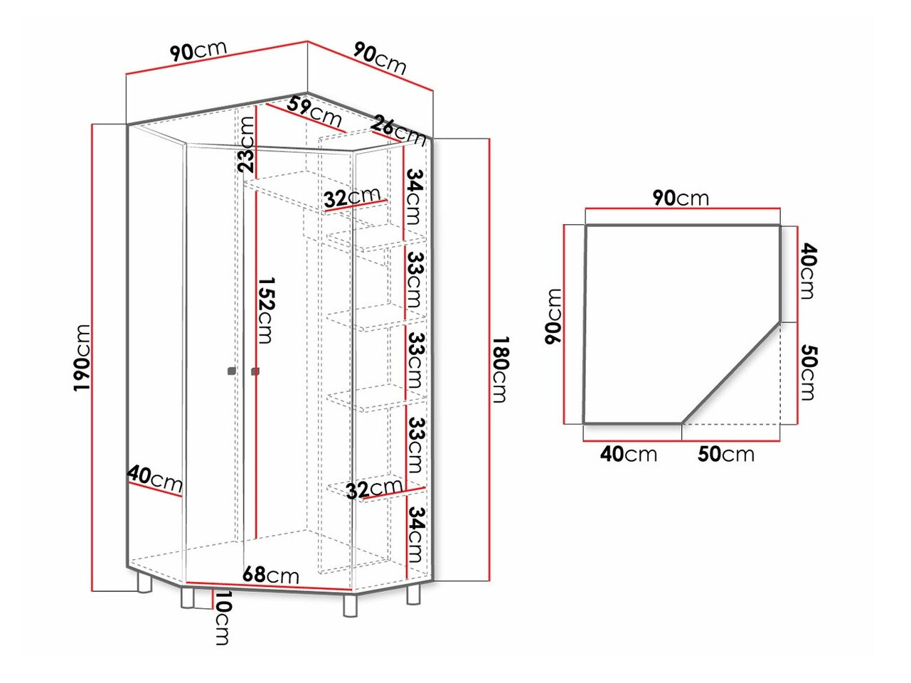 Armario de rincón Omaha P101