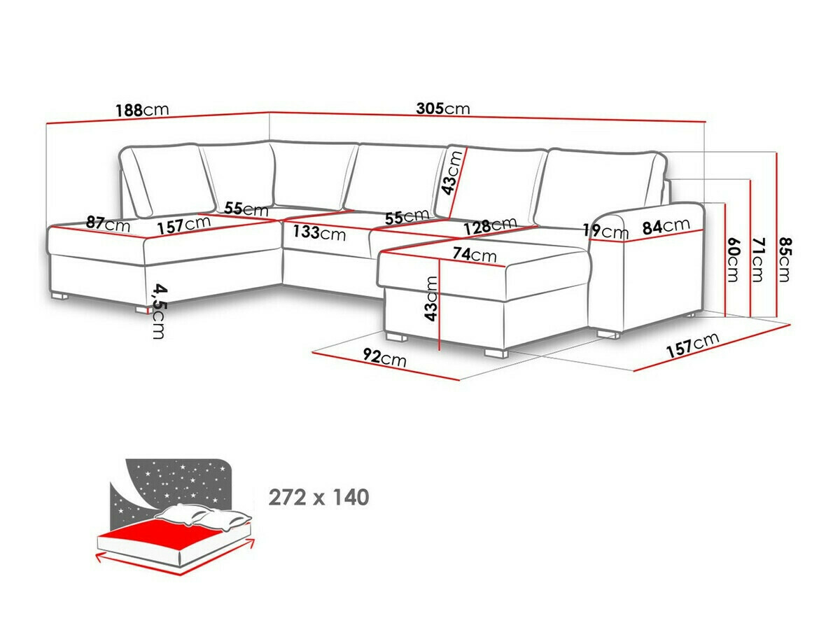 Sofá rinconero Comfivo 189 (Uttario Velvet 2954)