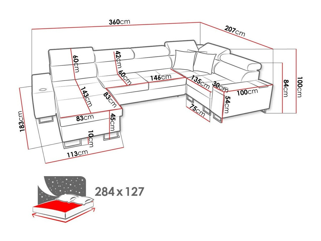 Sofá rinconero Pearland 112 (Sawana 14 + Sawana 84)