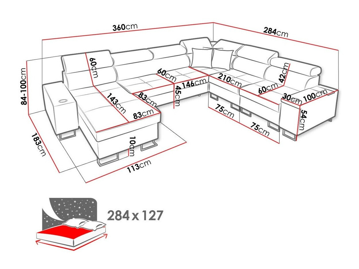 Sofá rinconero Pearland 116 (Izquierda)