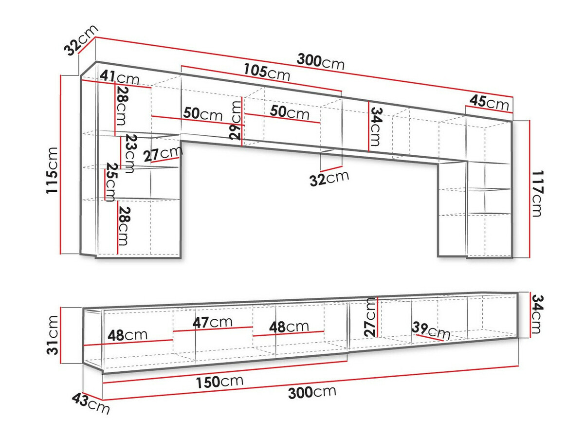 Conjunto de salón Tivdalu 105 (Blanco brillante + Negro brillante)