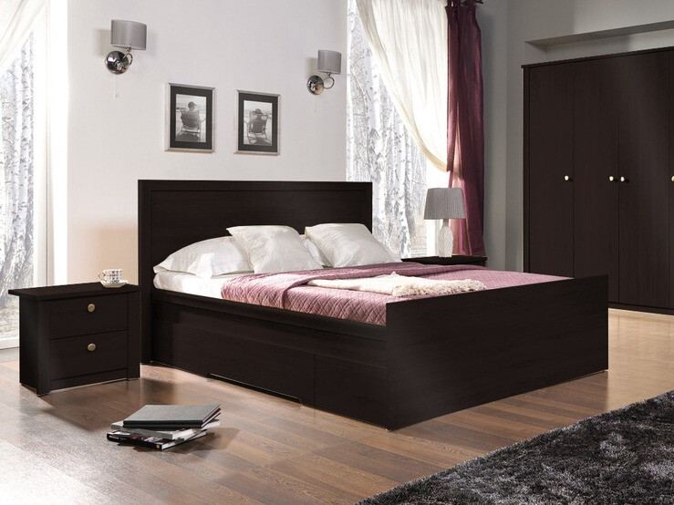 Cama Elialo 124 (Roble Sonoma oscuro)