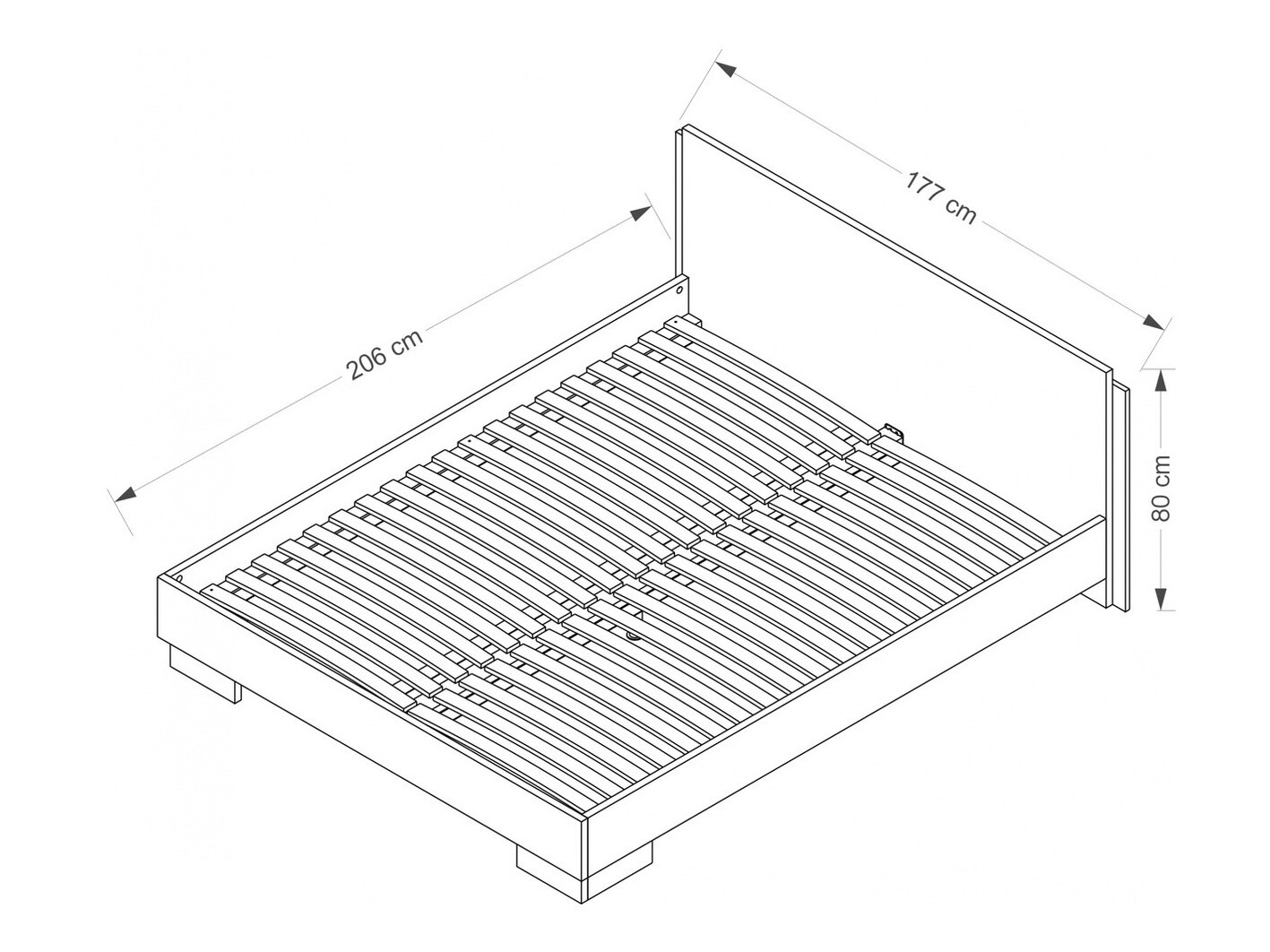 Cama Murrieta 110 (Blanco + Negro brillante)