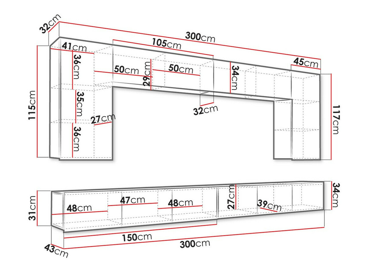 Conjunto de salón Tivdalu 135 (Roble dorado + Blanco + Blanco brillante)