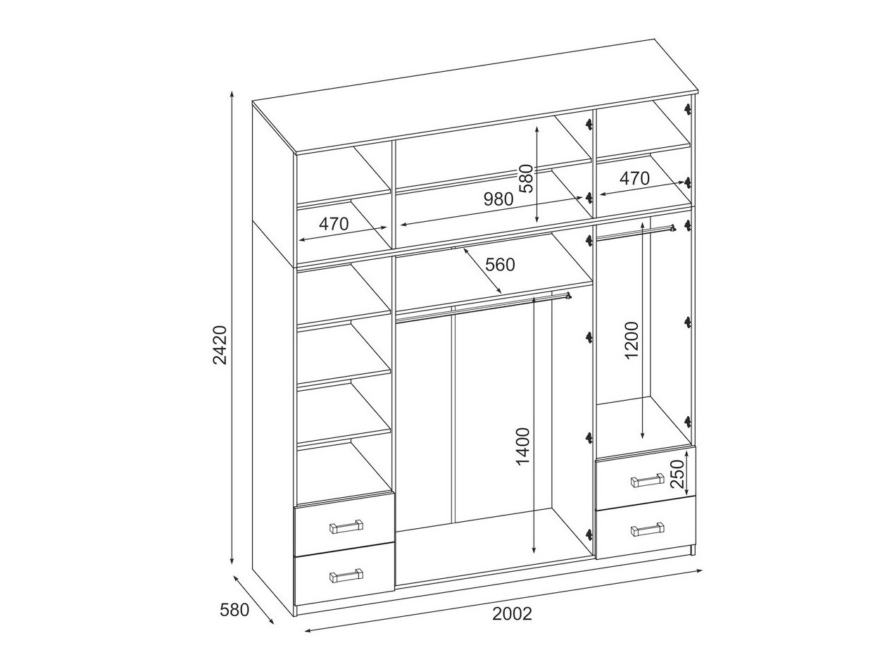Armario Lexington 137 (Pino blanqueado)