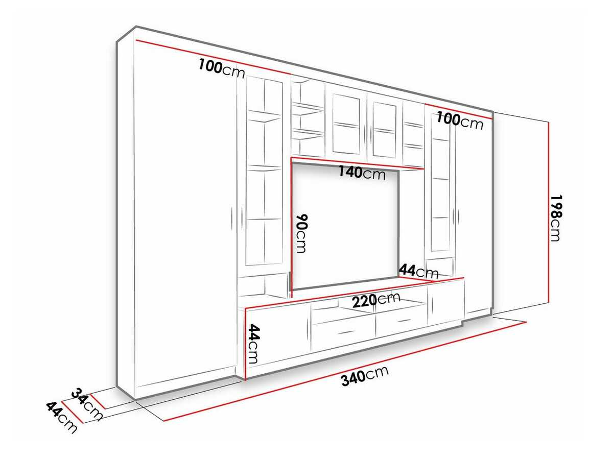 Conjunto de salón Bacces (Roble Sonoma)