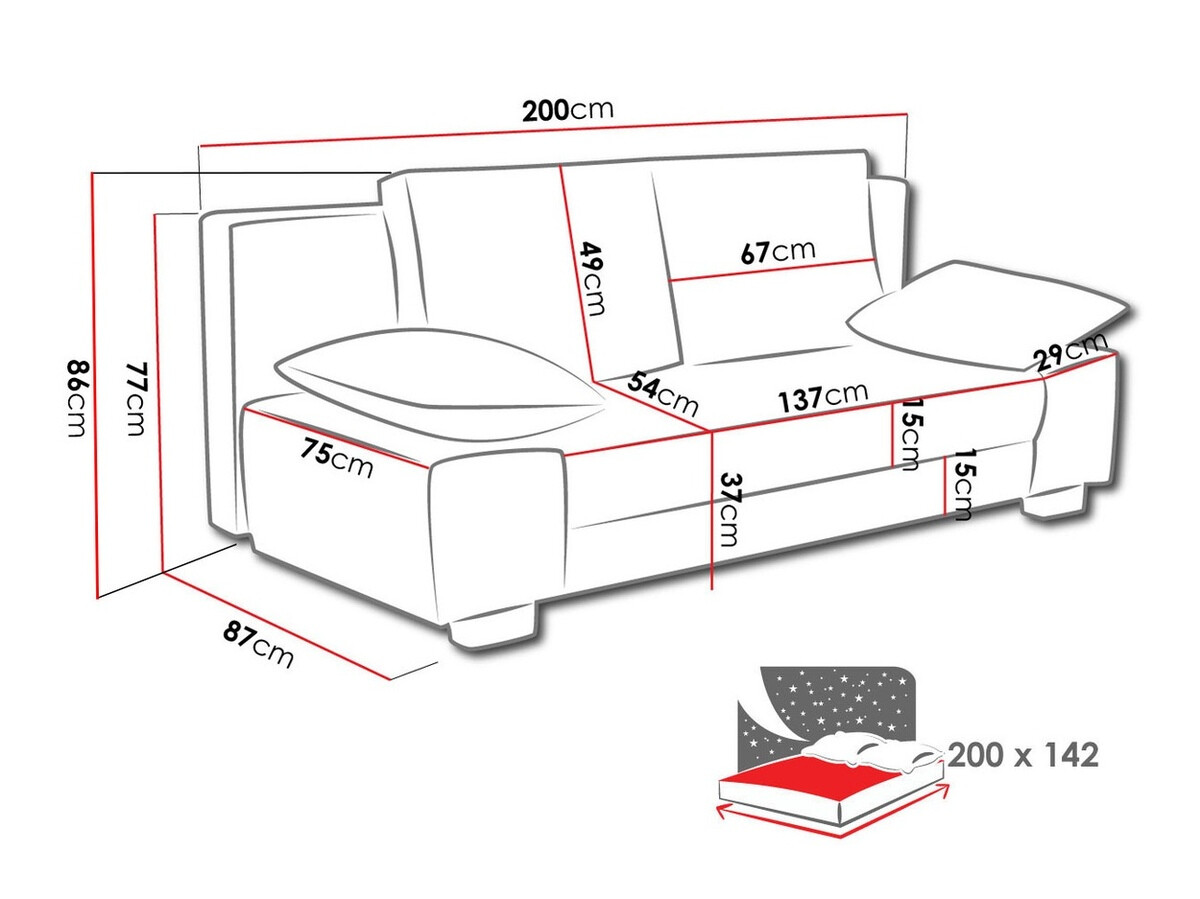Sofá-cama Comfivo 145 (Lawa 02)