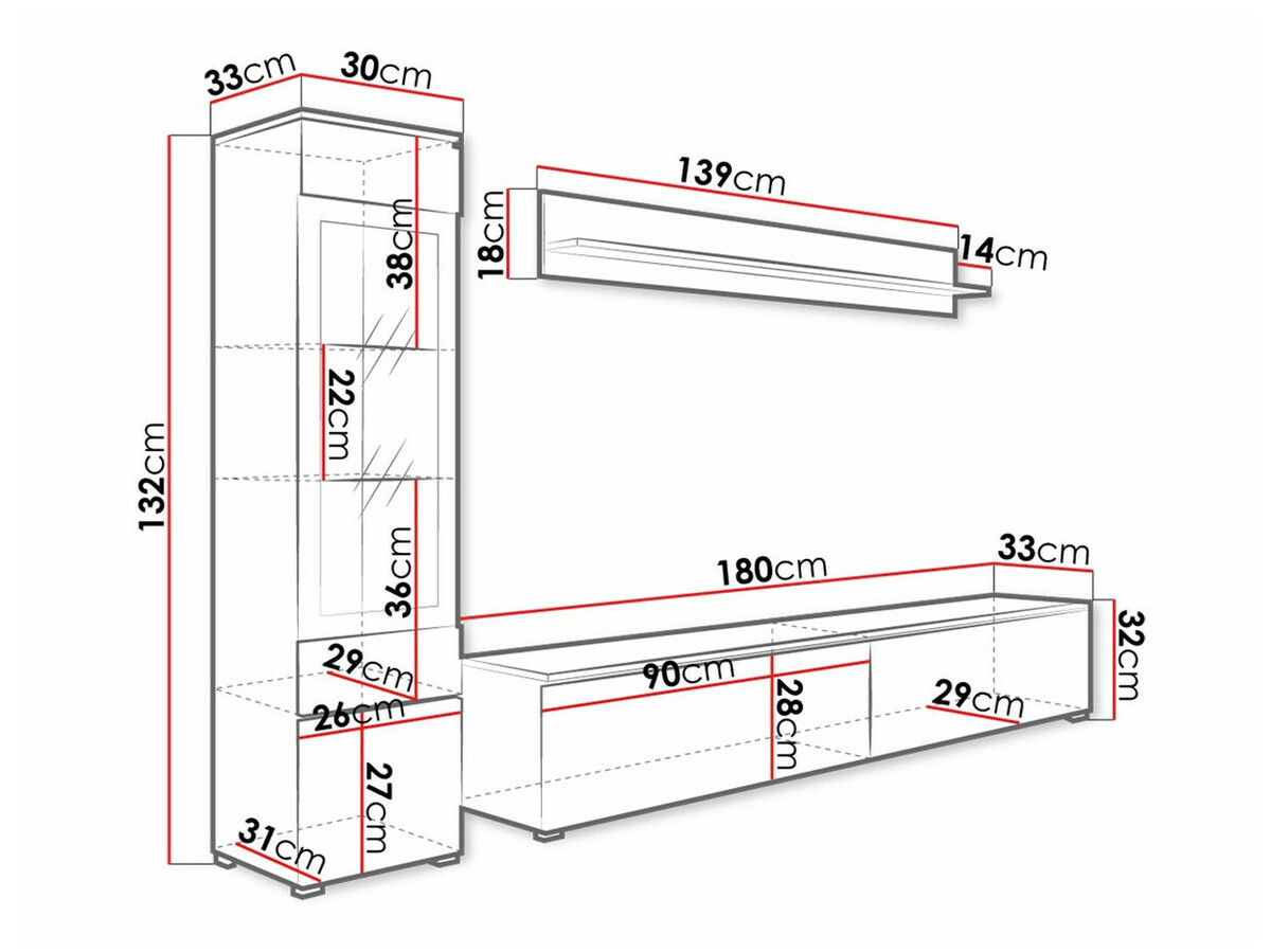 Conjunto de salón Sarasota 125 (Roble wotan)