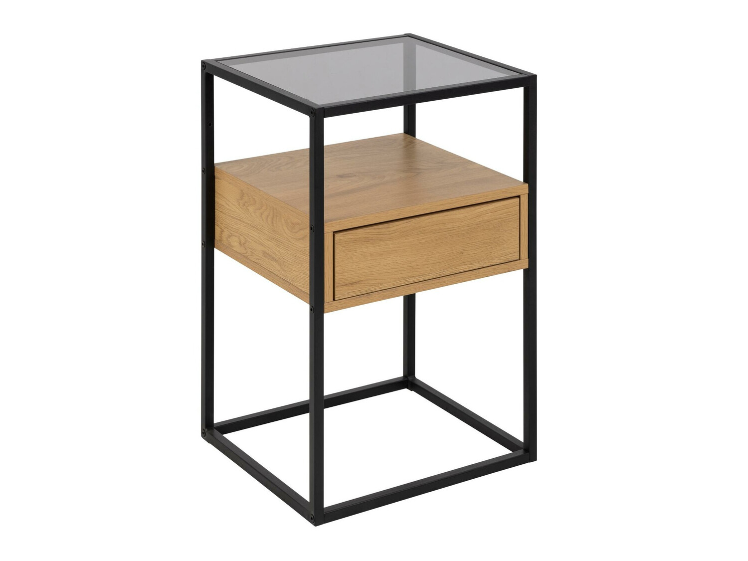 Mesilla de noche Norsica 695 (Negro + Roble salvaje)