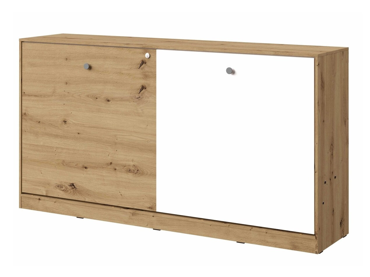 Cama plegable Mirelbu 114 (Roble Artisan + Blanco + Gris)