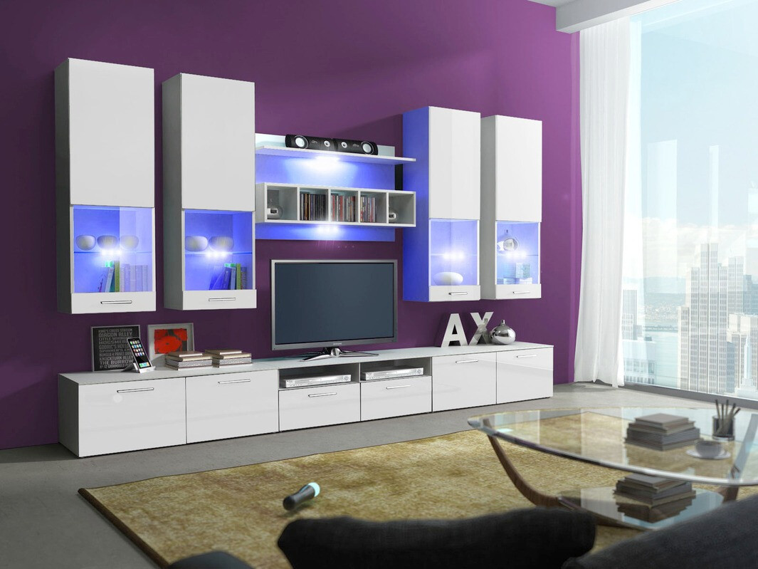 Conjunto de salón Caelum (Blanco + Blanco brillante)