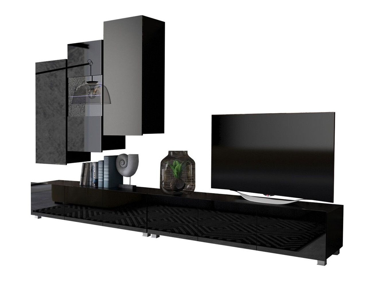 Conjunto de salón Remus XVII (Negro + Negro brillante)