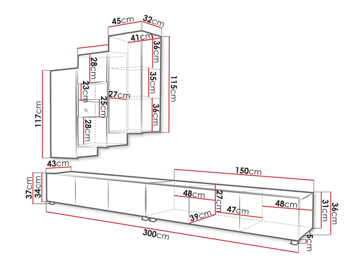 Conjunto de salón Tivdalu 133 (Negro + Negro brillante)