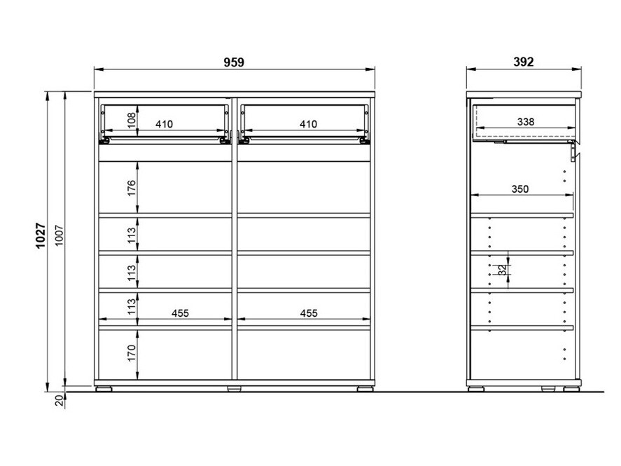Cómoda Elitivi 100 (Antracita + Navarra roble)