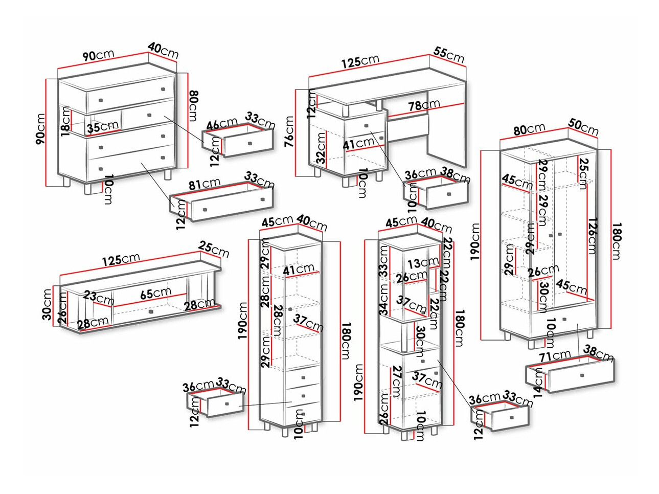 Conjunto de dormitorio infantil Omaha P117