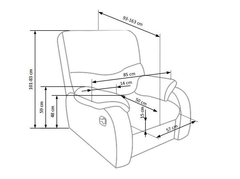 Sillón reclinable Houston 564 (Marrón)