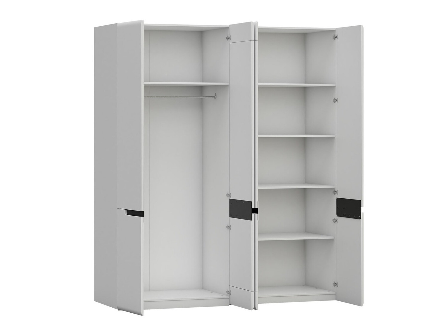 Armario Austin B102 (Blanco + Blanco brillante)