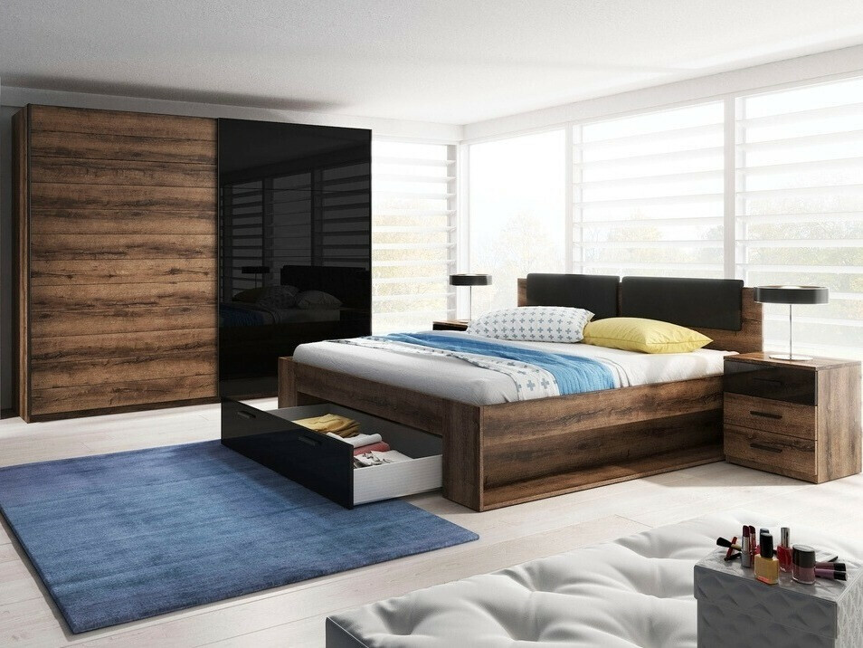 Cama Levruvu 111 (Roble del Monastery + Negro)