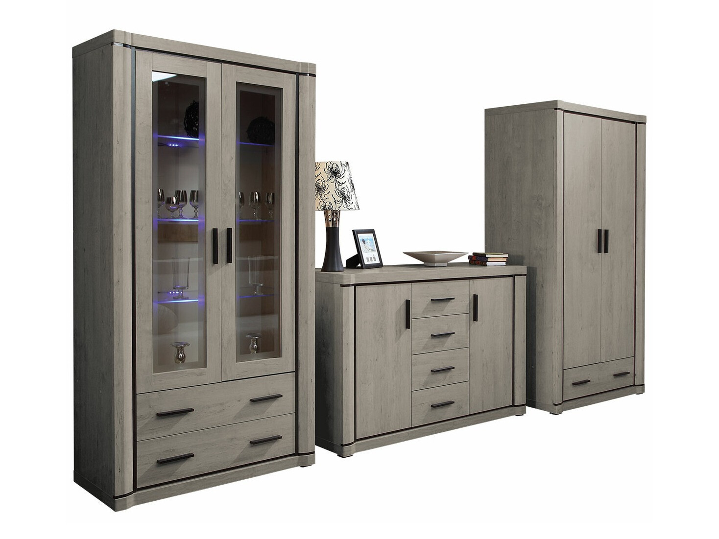 Conjunto de salón Lorelie 125 (Trufa roble)