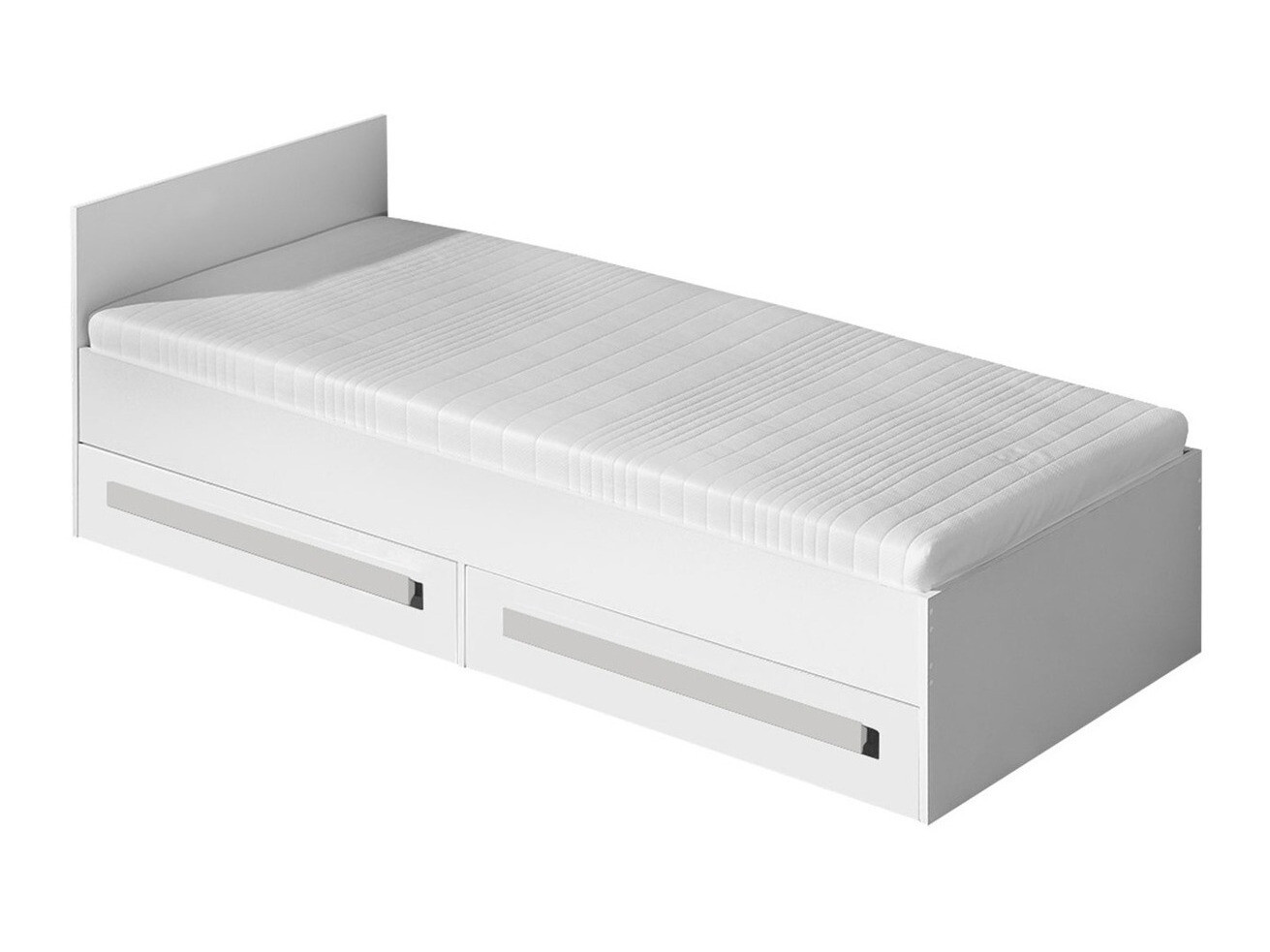 Cama Merevari 102 (Blanco + Blanco brillante + Gris)
