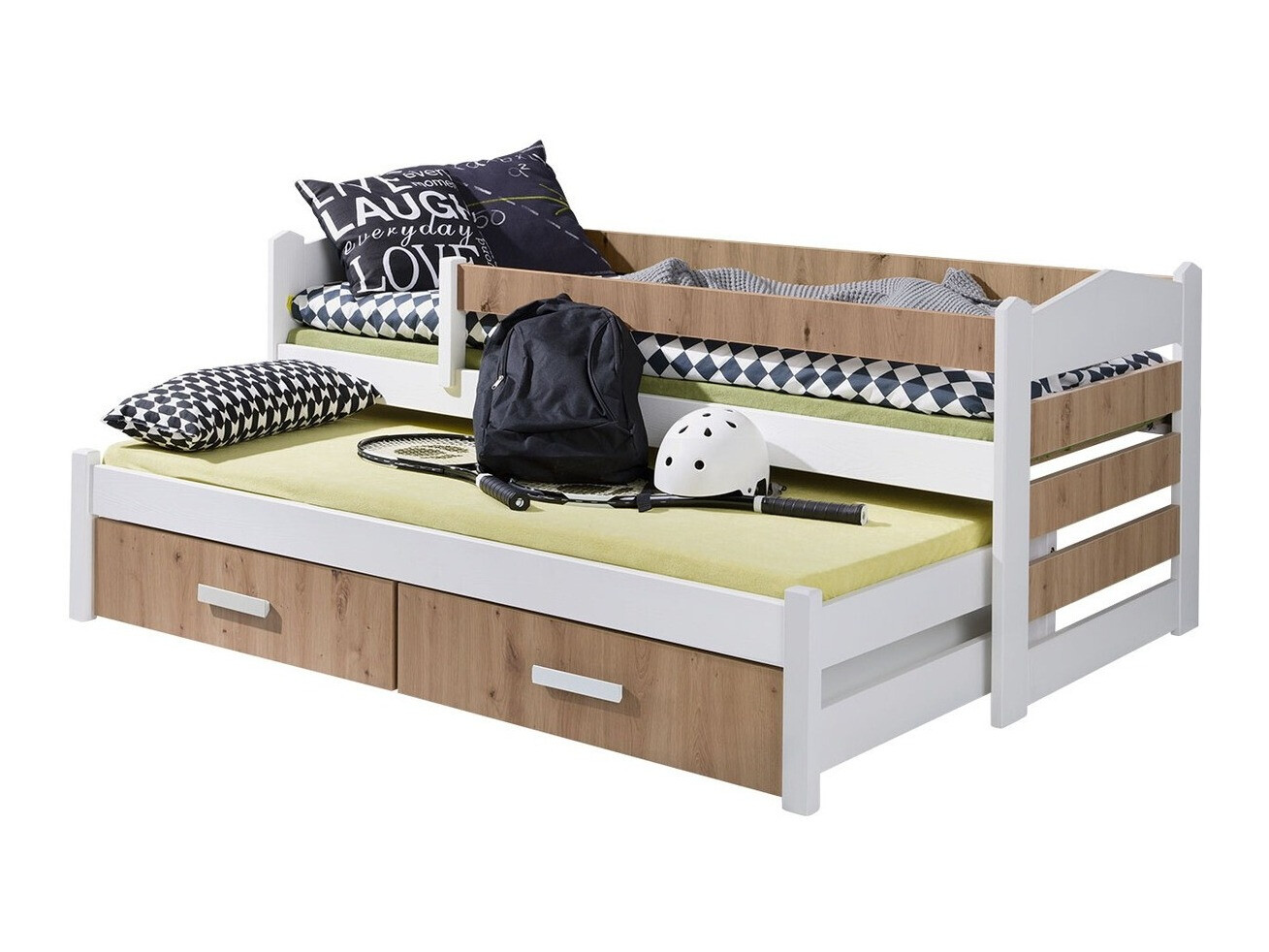 Cama Henderson 139 (Blanco + Roble Artisan)