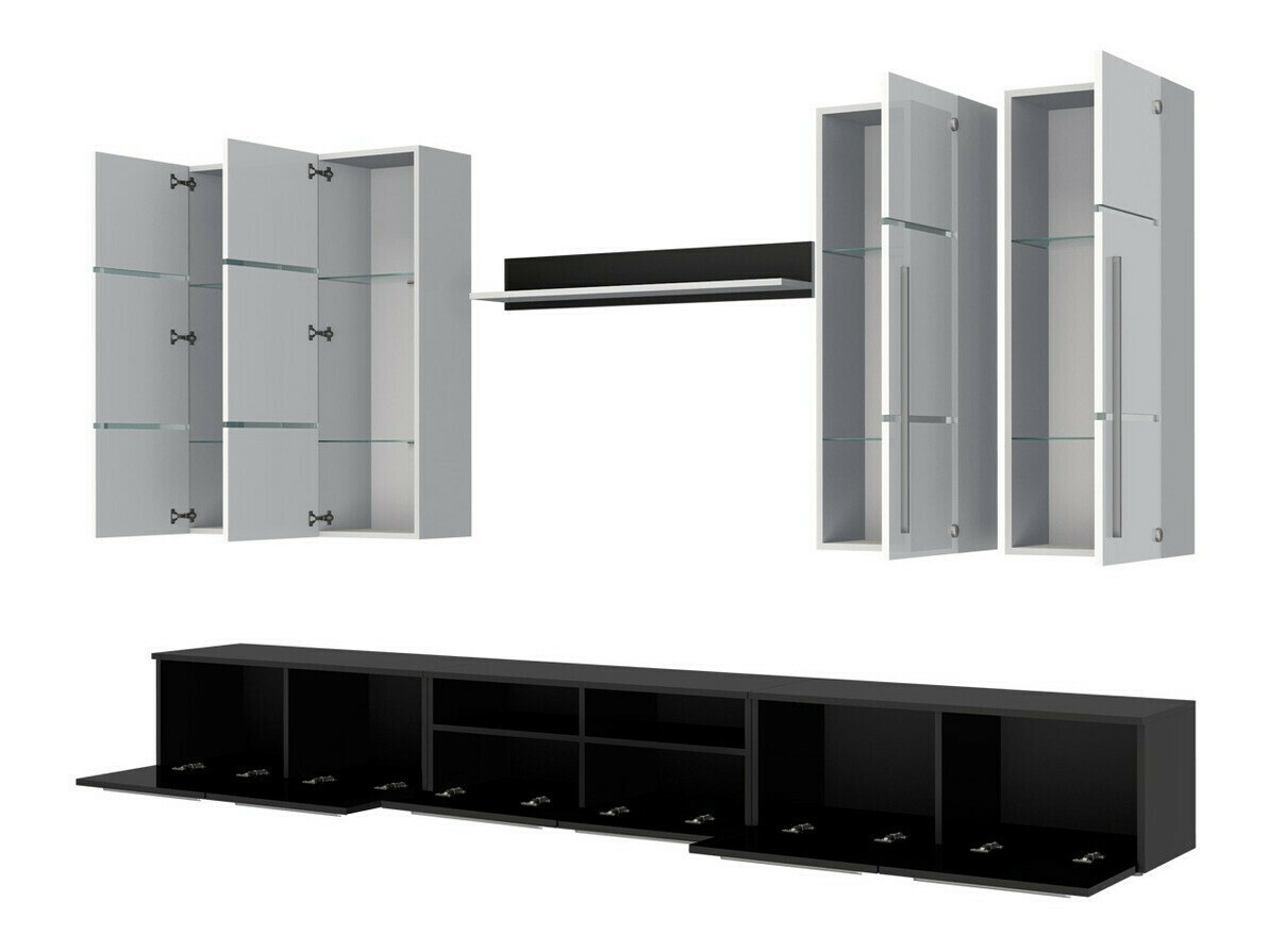 Conjunto de salón Nashville 102 (Blanco + Blanco brillante)