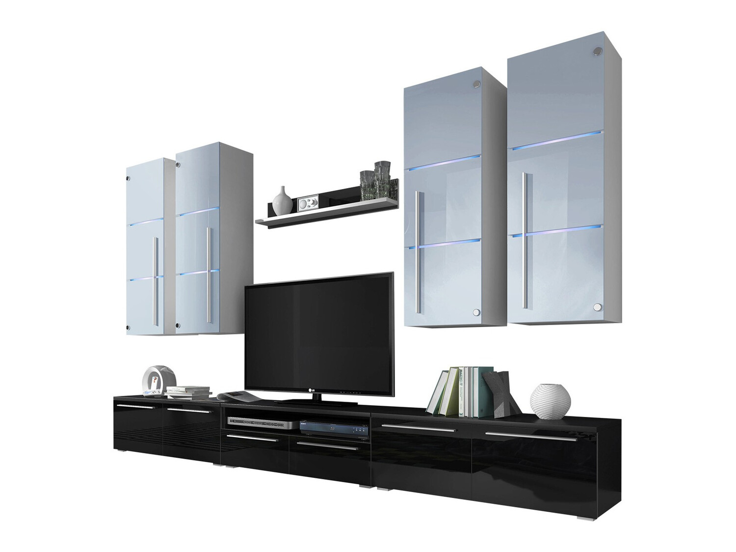 Conjunto de salón Nashville 102 (Negro + Negro brillante)