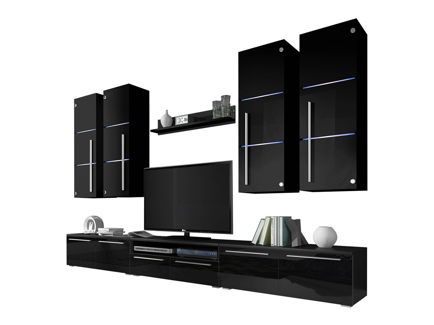 Conjunto de salón Nashville 102 (Negro + Negro brillante)