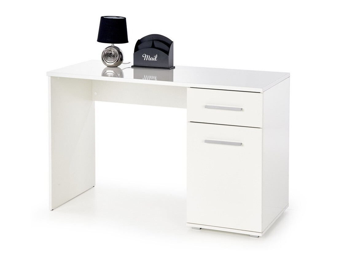 Mesa de oficina Cirveso 114 (Blanco + Blanco brillante)