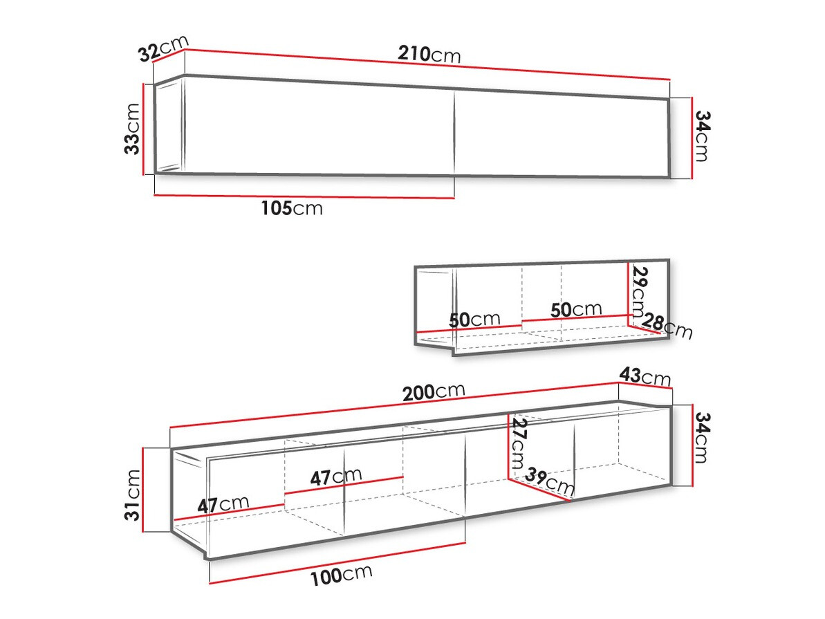 Conjunto de salón Tivdalu 112 (Negro + Negro brillante)