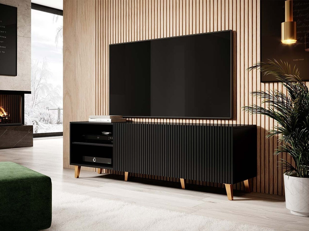 Mueble TV Levmari 102 (Negro + Dorado)