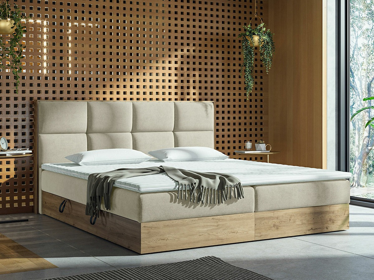 Cama continental ComfiDream 165 (Roble dorado + Soro 21)