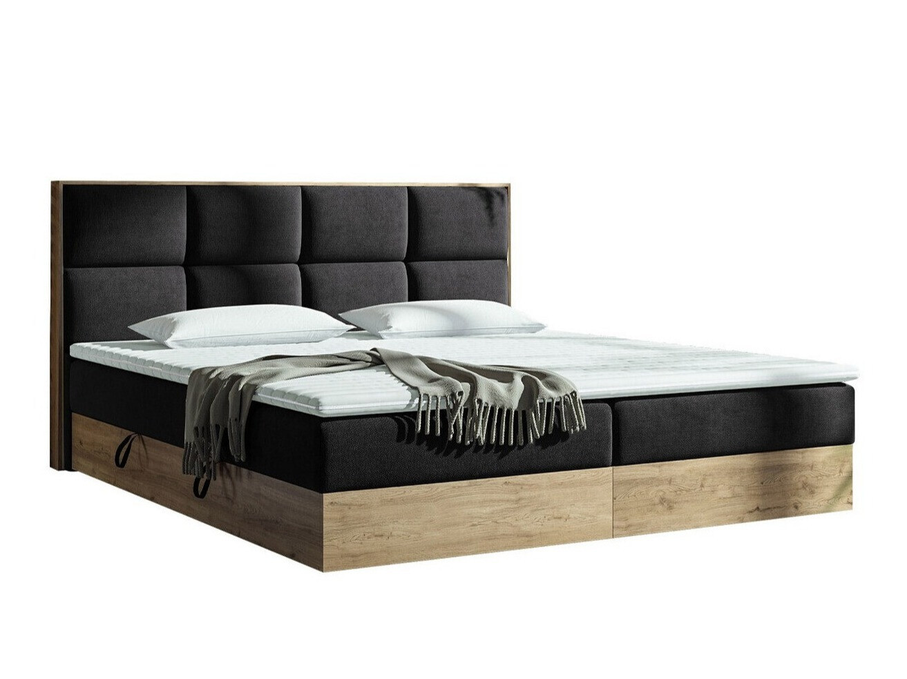 Cama continental ComfiDream Miraena (Roble dorado + Soro 100)