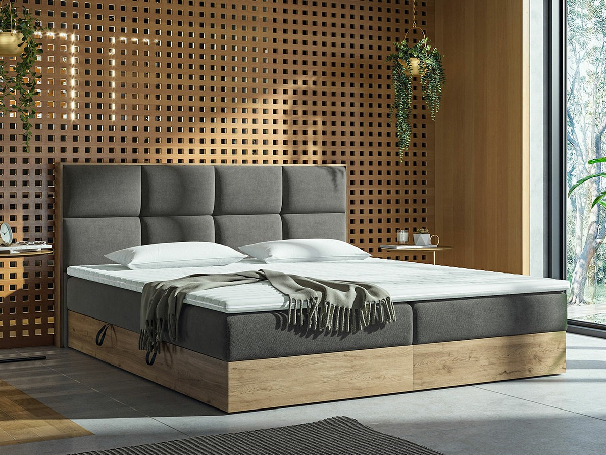 Cama continental ComfiDream Miraena (Roble dorado + Soro 97)