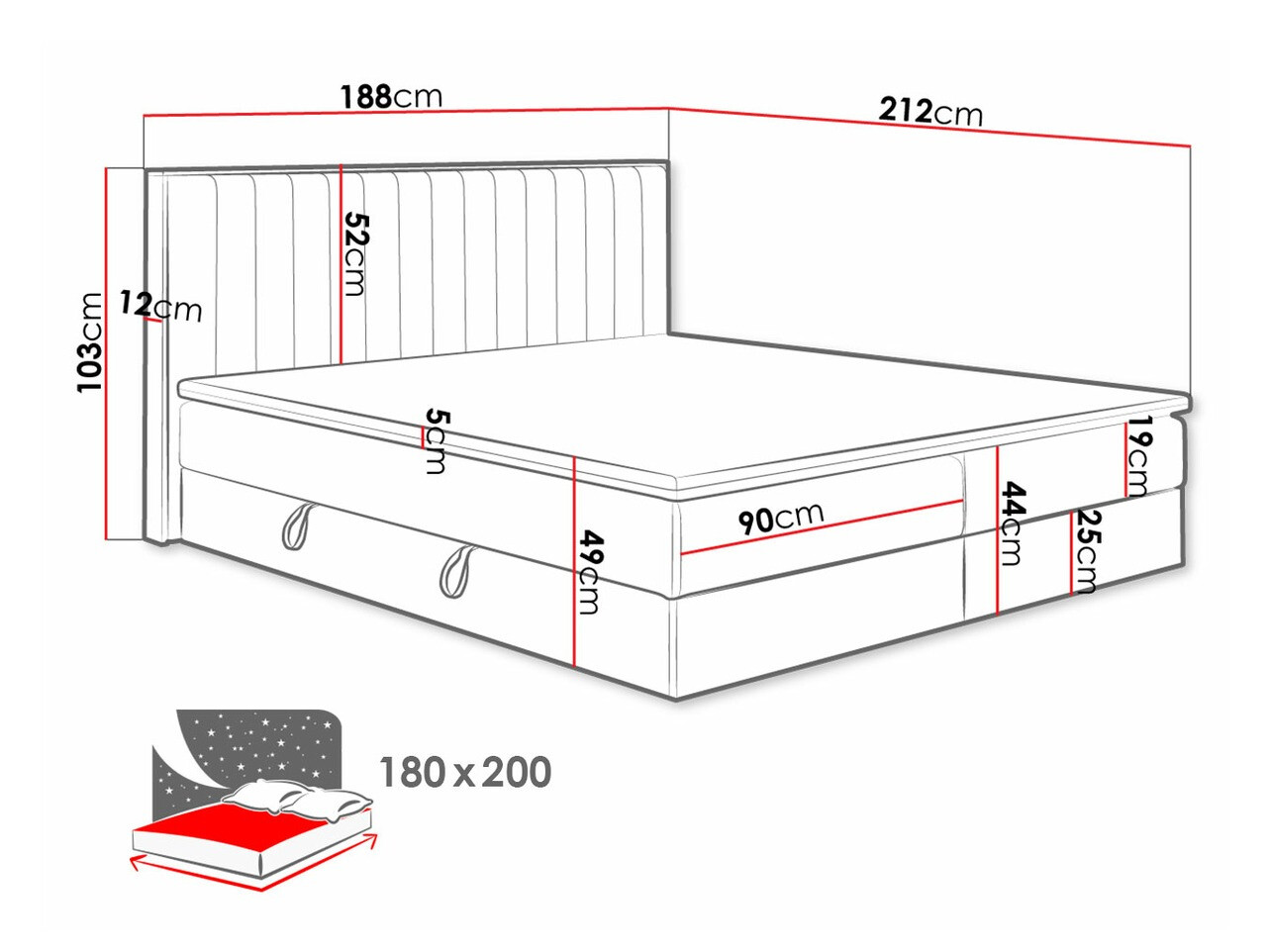 Cama continental ComfiDream Odelra (Soro 100)
