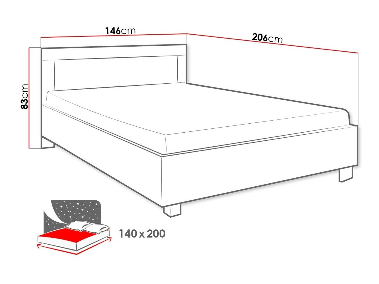 Cama Melfeli 119 (Milano roble + Crema)