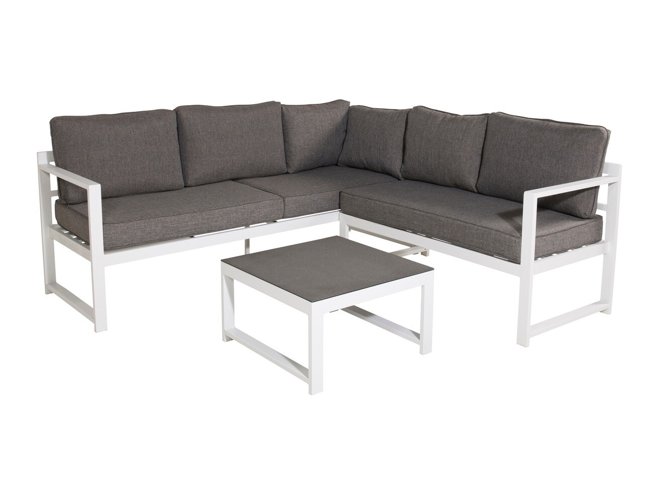 Conjunto de muebles de exterior Dallas 773 (Blanco + Gris)