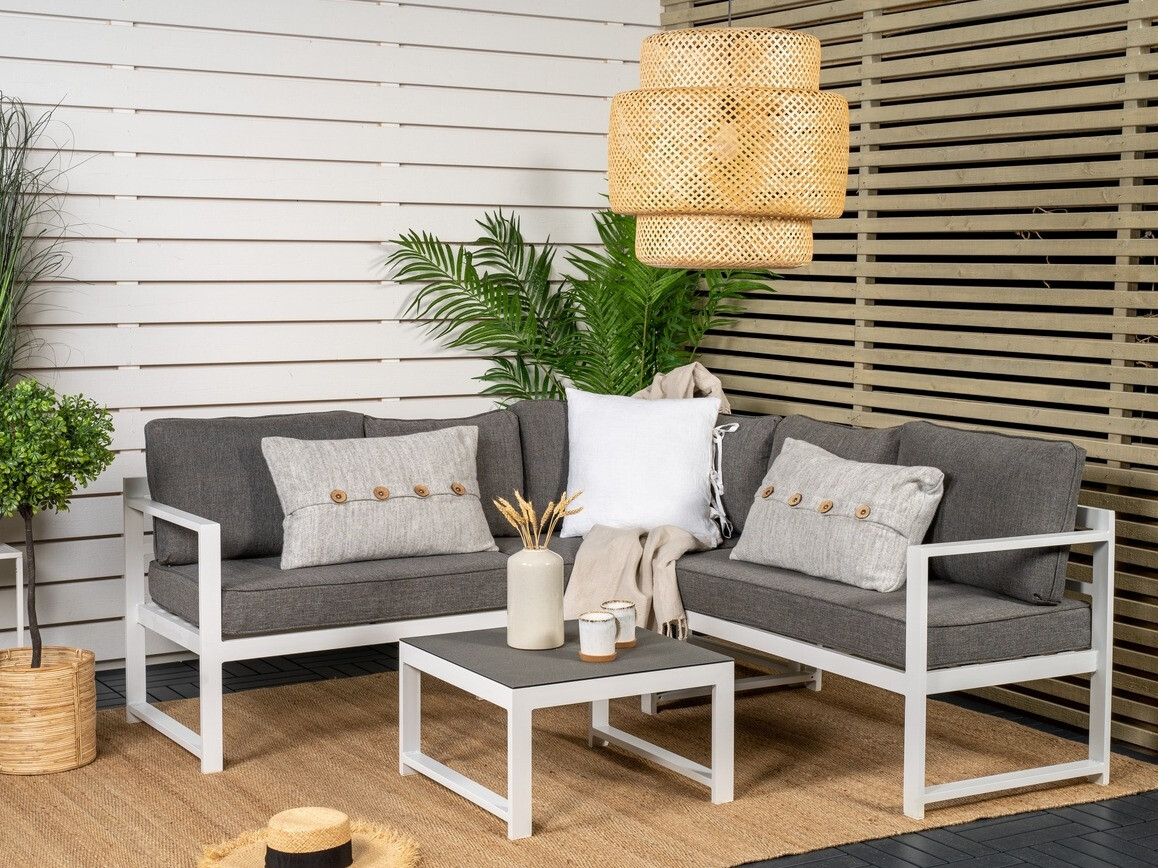 Conjunto de muebles de exterior Dallas 773 (Blanco + Gris)