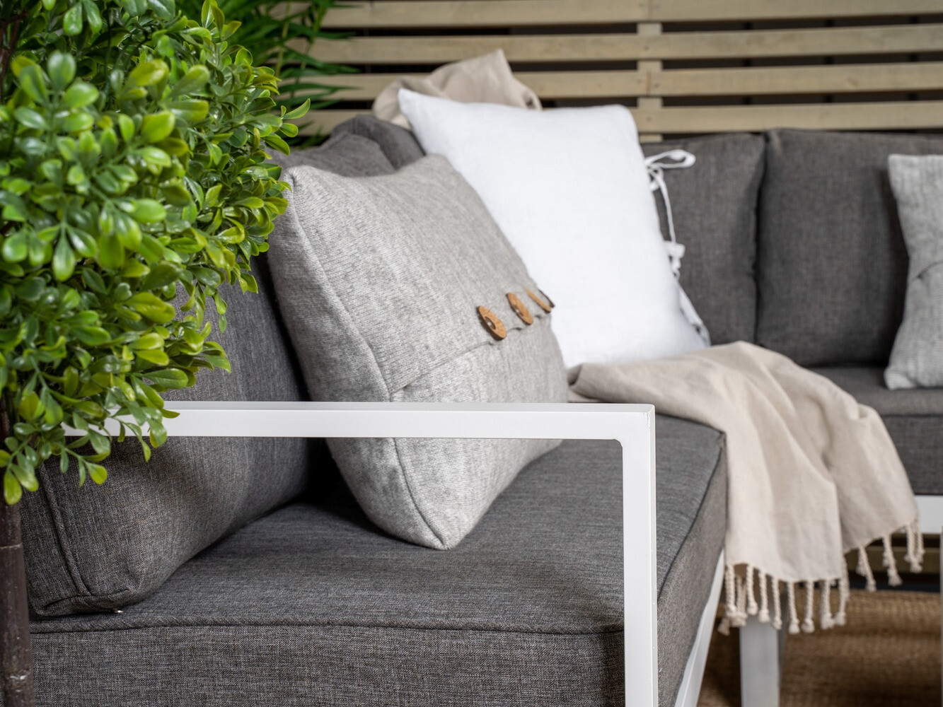 Conjunto de muebles de exterior Dallas 773 (Blanco + Gris)