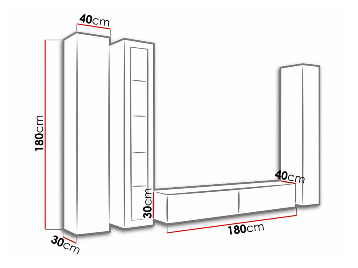Conjunto de salón Venenou 101 (Blanco + Blanco brillante)