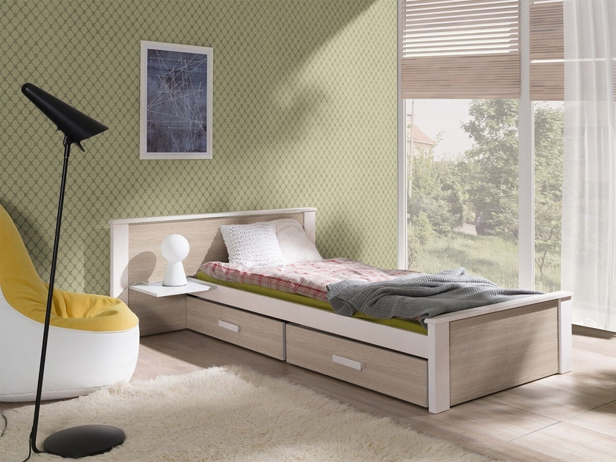 Cama Henderson 118 (Blanco + Roble Sonoma)