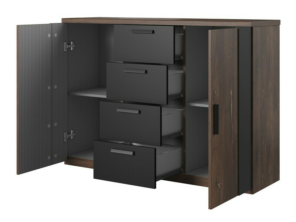 Conjunto de dormitorio Felelie 108 (Roble Flagstaf oscuro + Cobre)