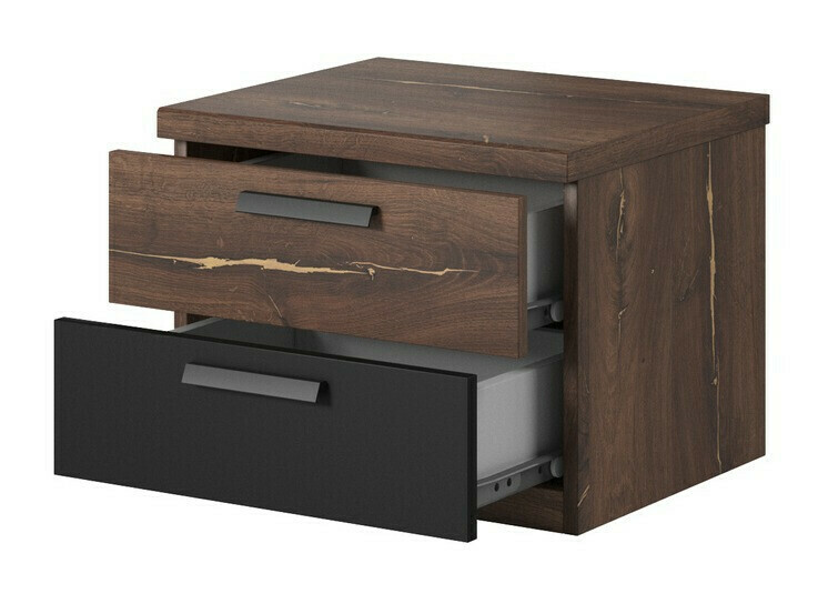 Conjunto de dormitorio Felelie 108 (Roble Flagstaf oscuro + Cobre)