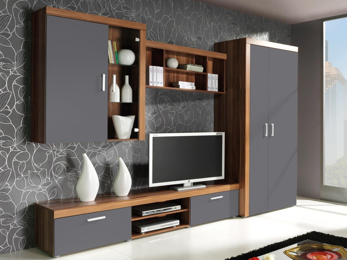 Conjunto de salón Cormiru 107 (Ciruela + grafito)