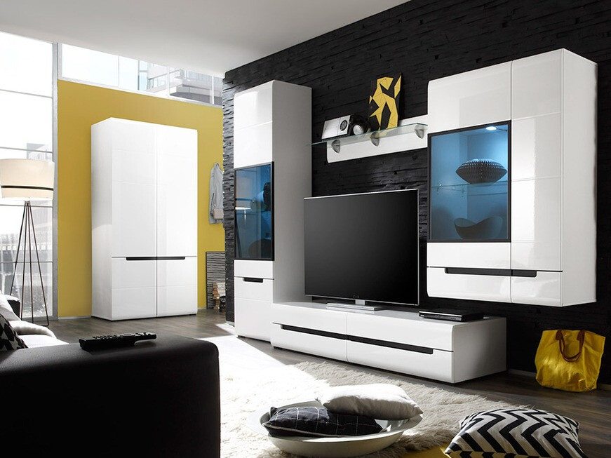 Armario Austin D109 (Blanco + Blanco brillante)