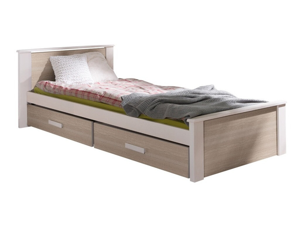 Cama Henderson 115 (Blanco + Roble Sonoma)